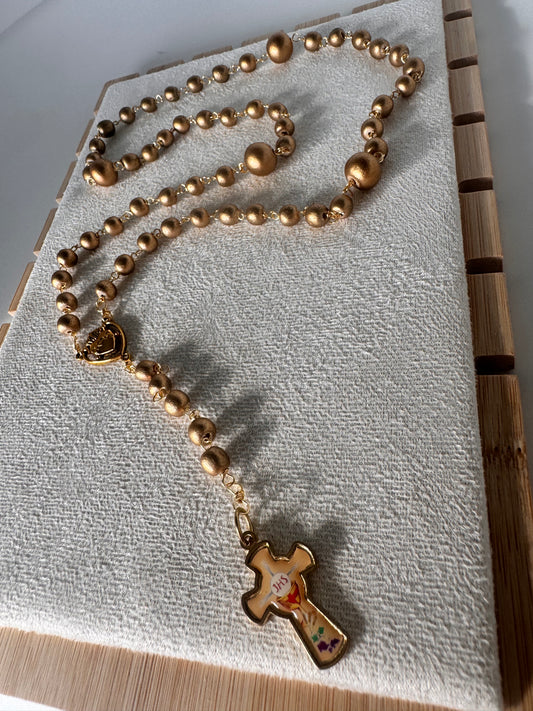 Rosario en madera Gold