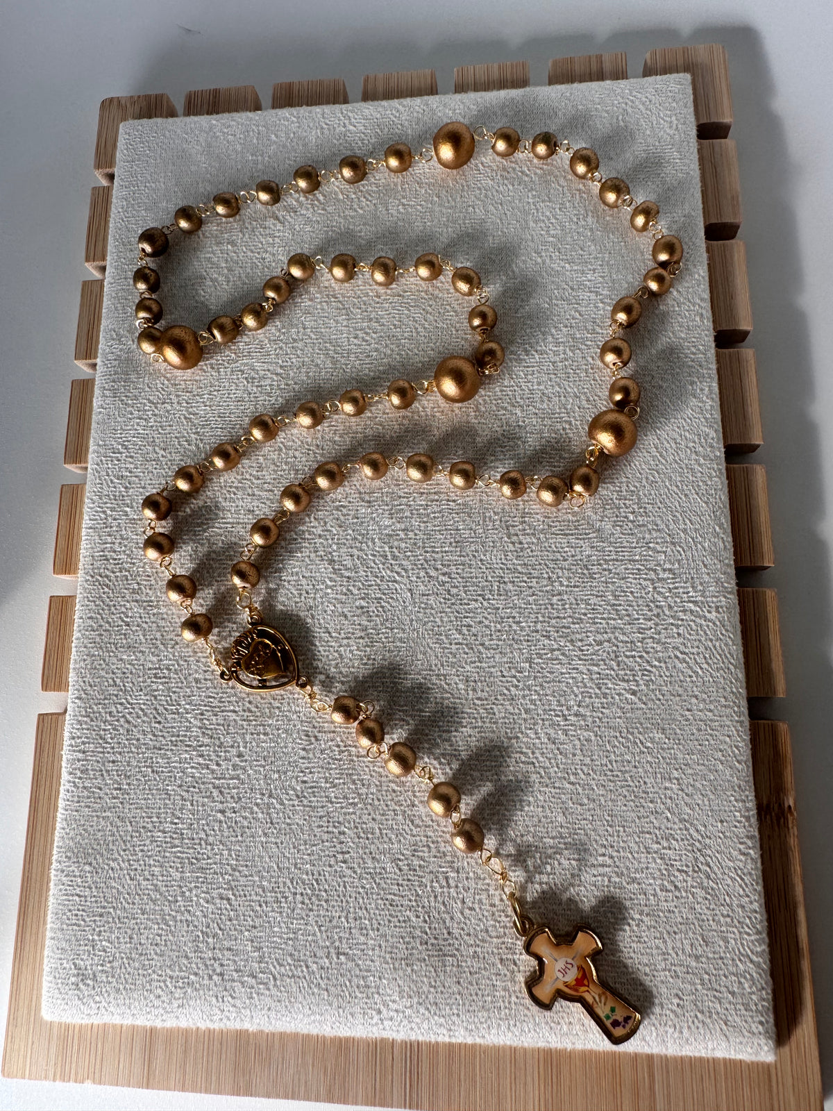 Rosario en madera Gold