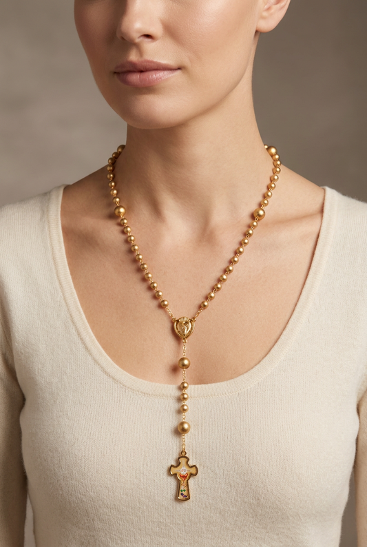 Rosario en madera Gold